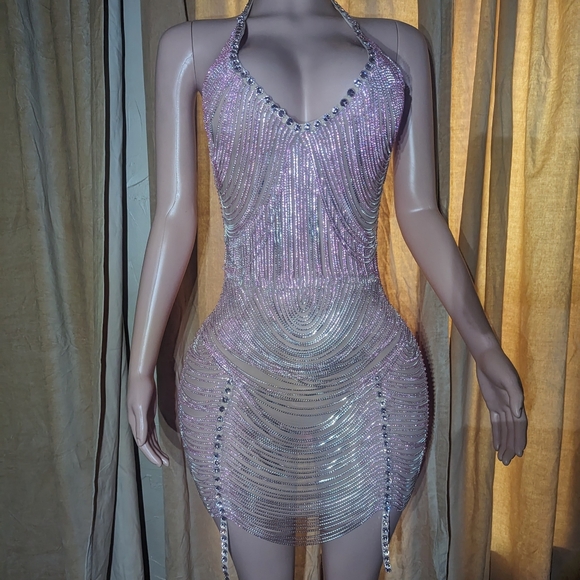 Rhinestone mini dress